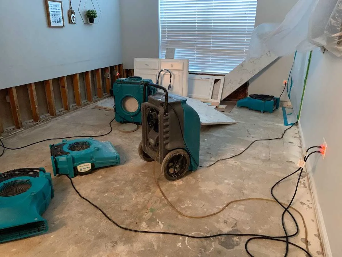 Dehumidifier in flood-cut room for Water Extraction & Removal in Shelburne